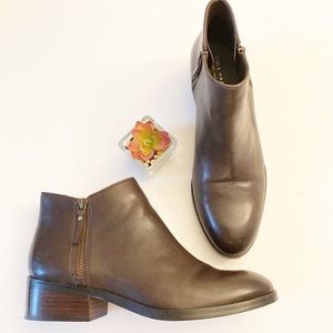 Cole Haan | Grand.OS Brown Leather Double Zipper heel ankle boot women’s 9